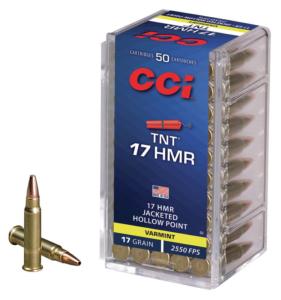 CCI TNT Rimfire Ammunition .17 HMR 17 gr TNT JHP 2550 fps 50/ct
