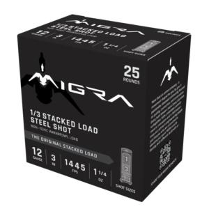 Migra Waterfowl Steel Stacked Load Shotshell 12ga 3" 1-1/4oz 1445 fps #1 & #3 25/ct