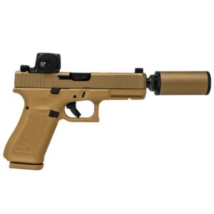 G17 V Hush Puppy Kit 9mm 17rd Magazine (3) Slide Lock Vortex Defender Enclosed FDE Threaded 4.98" Barrel w/HUSH Puppy Suppressor