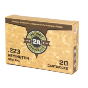 Patriot Sports Rifle Ammunition .223 Rem 55gr FMJ 3280 fps 20/ct