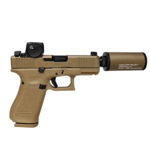 G45 V Hush Puppy Kit 9mm 17rd Magazine (3) Slide Lock Vortex Defender Enclosed FDE Threaded 4.52" Barrel w/HUSH Puppy Suppressor