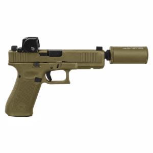 G19 V Hush Puppy Kit 9mm 15rd Magazine (3) Slide lock Vortex Defender Enclosed FDE Threaded 4.52" Barrel w/HUSH Puppy Suppressor